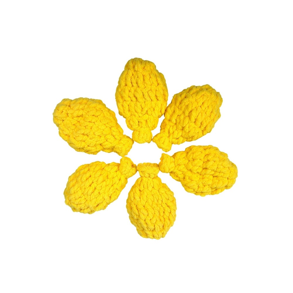 Reusable Crochet Water Balloons Handmade Latex Free Yellow Set of 6